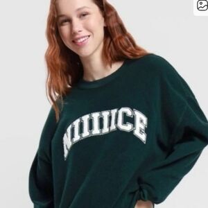Aerie Women's Dark Green Cozy Crew Sweater